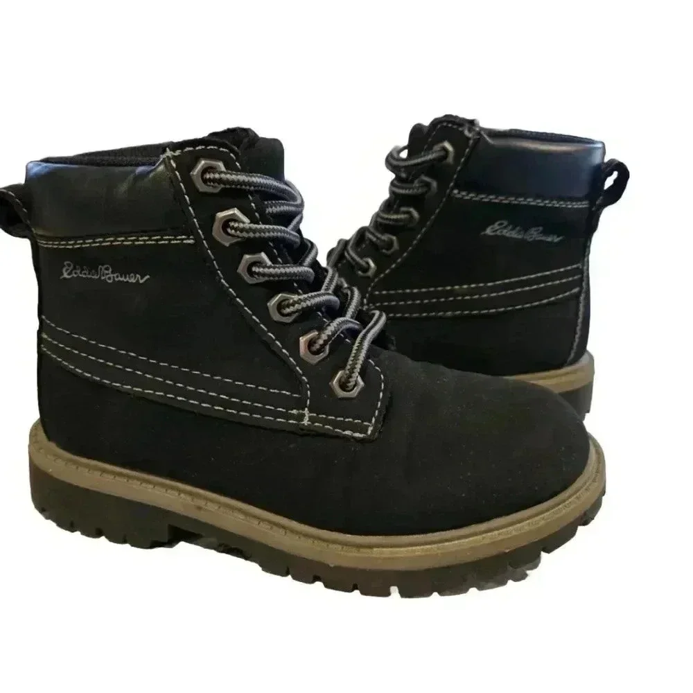 Eddie Bauer Kids Hiking Boots Size 13M Black Lace Up Trail Gorpcore Outdooor